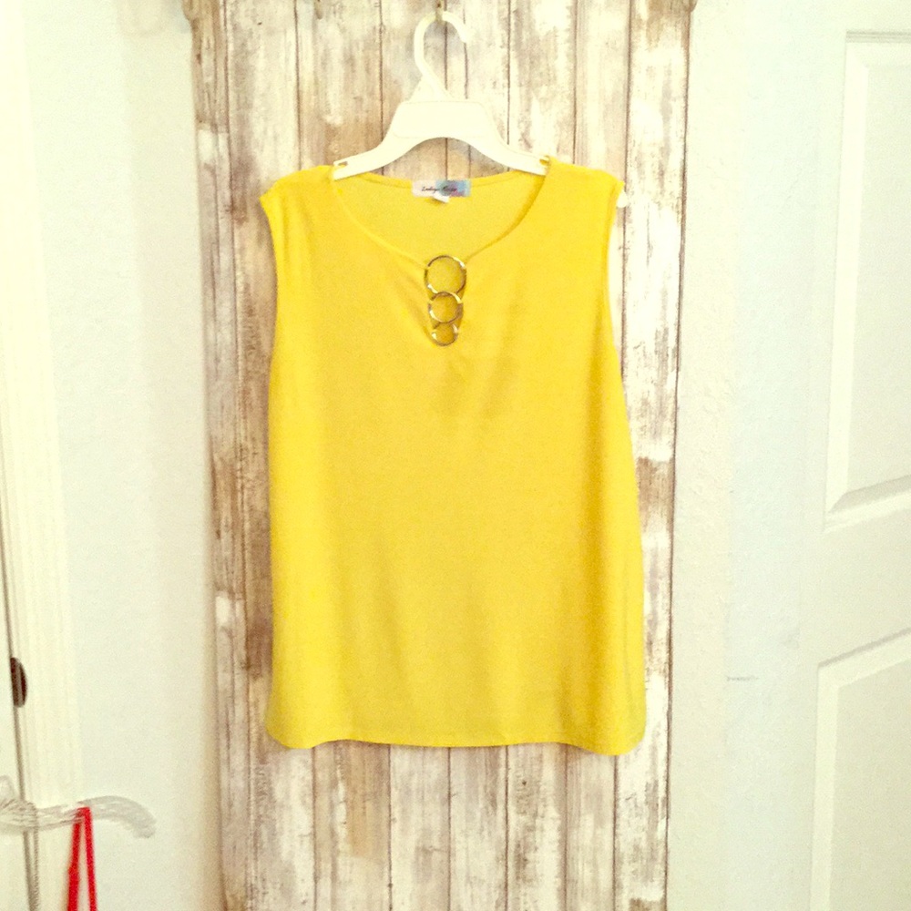 yellow sleeveless  blouse